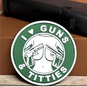 PVC Tactical Patch - I Love Guns and Titties Morale Gun Patch - Hooked Backed